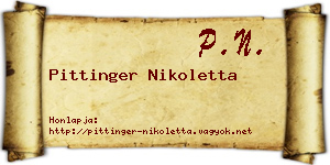 Pittinger Nikoletta névjegykártya