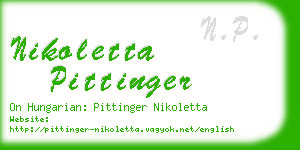 nikoletta pittinger business card